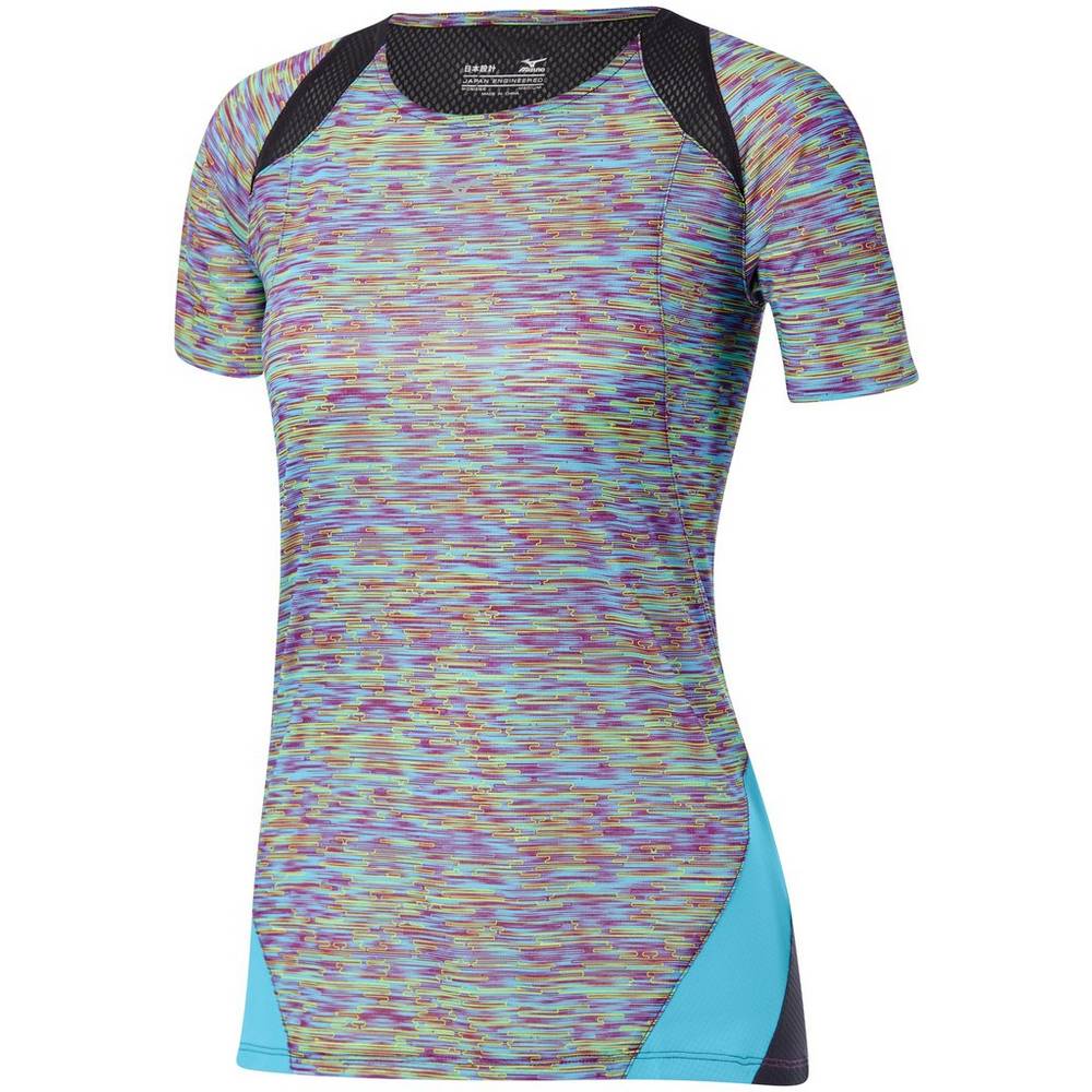 Camiseta Mizuno Running Aero - Mulher - Azuis Turquesa - KHFXC2605